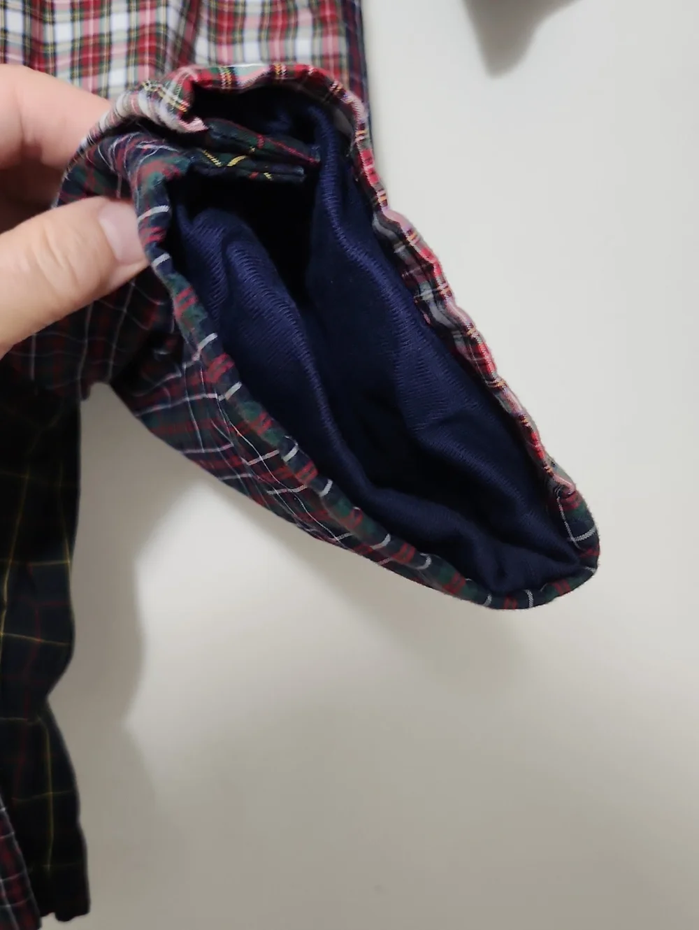 Ralph Lauren Multiplaid Baby Outfit with Green & Red Tartan Lining 9 Months